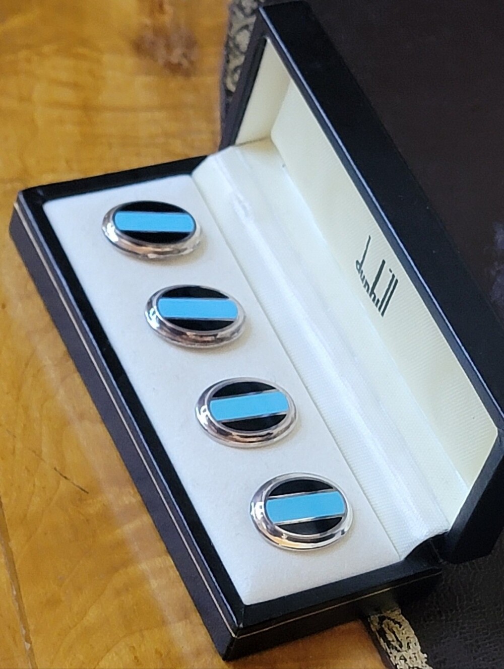 Rare Numbered Dunhill Sterling Silver Double-Sided Art Deco Collection Cufflinks